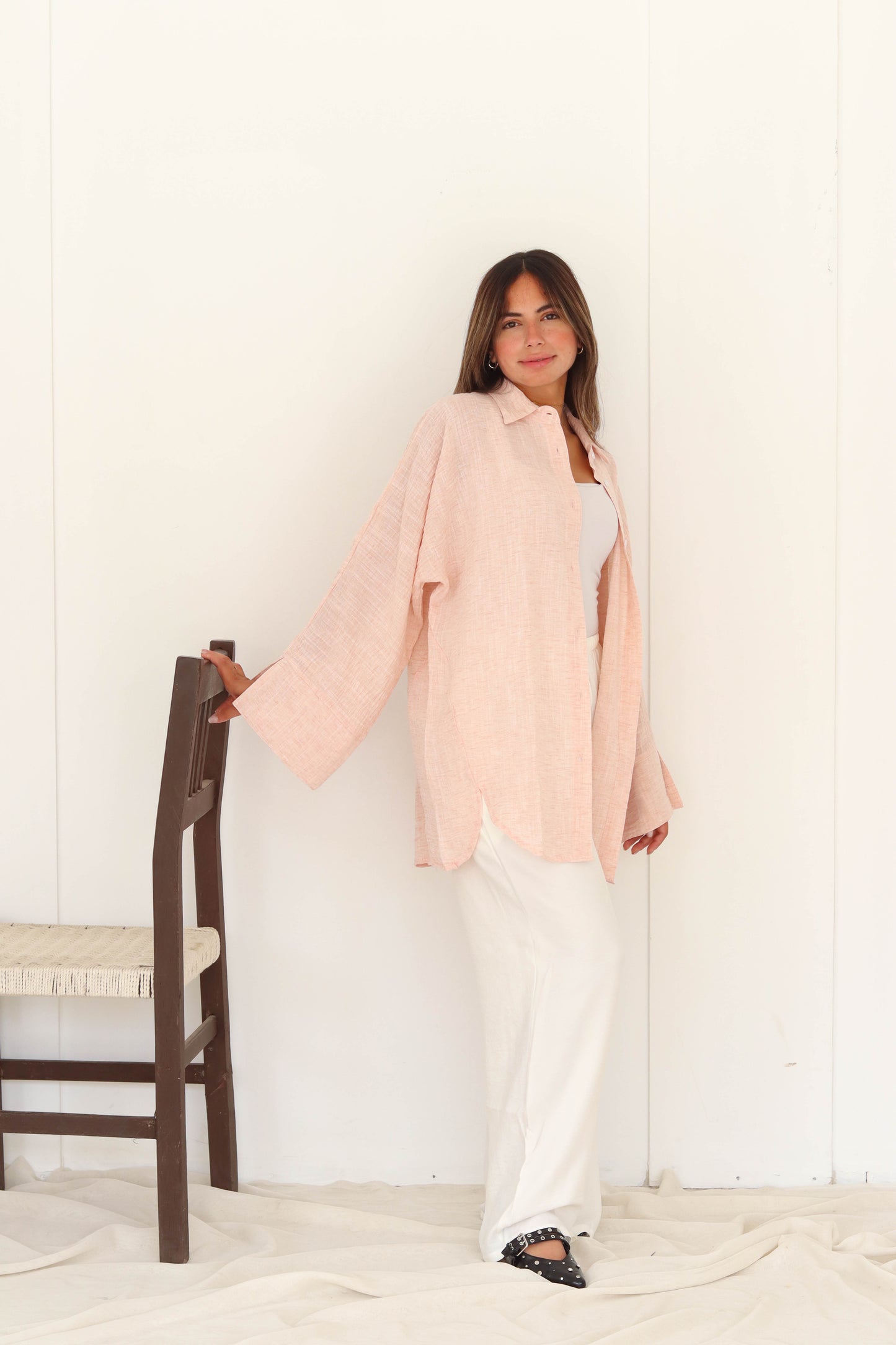 Open Sleeve Oversized Shirt