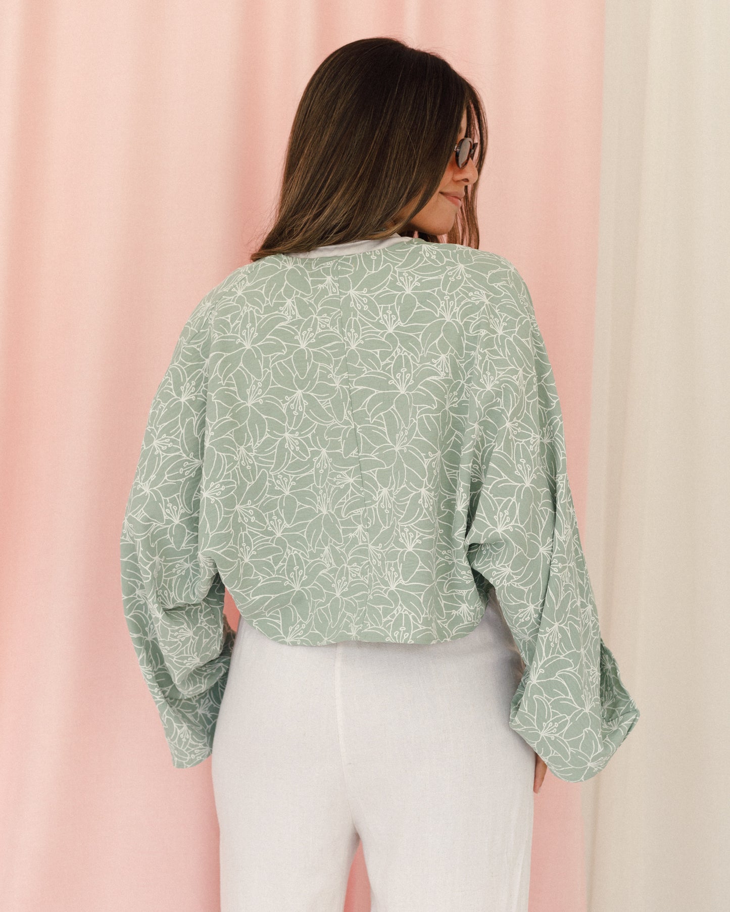 New Embroidered Tie Top Mint Green