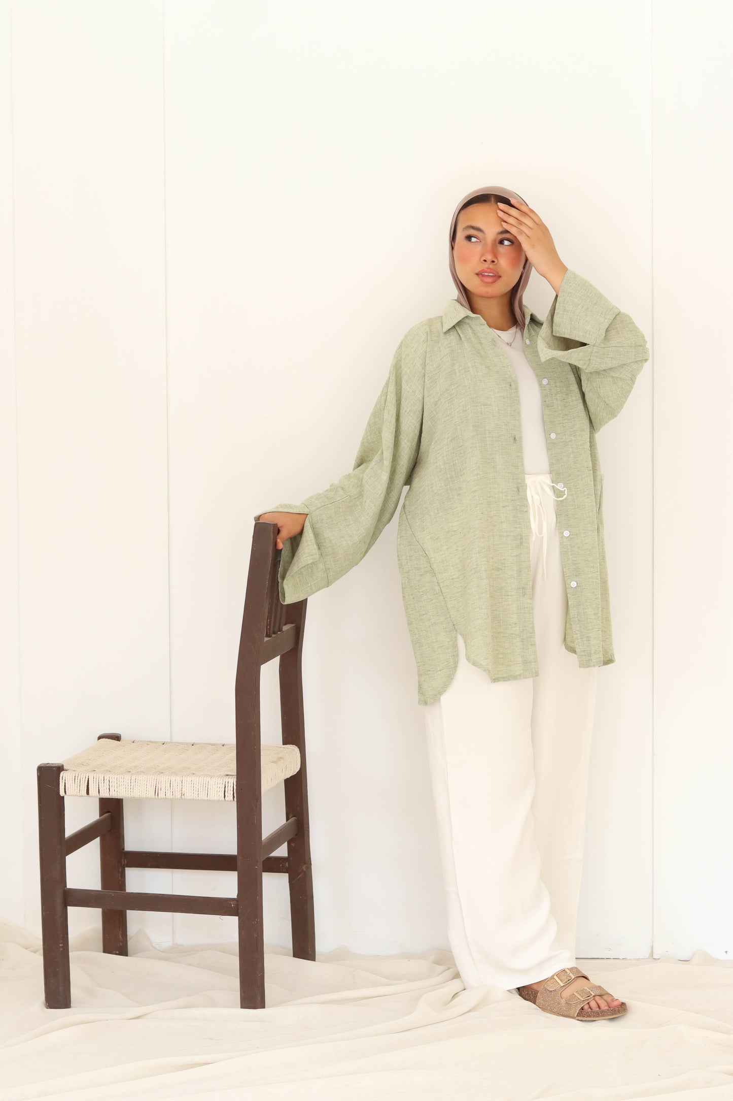 Open Sleeve Oversized Shirt