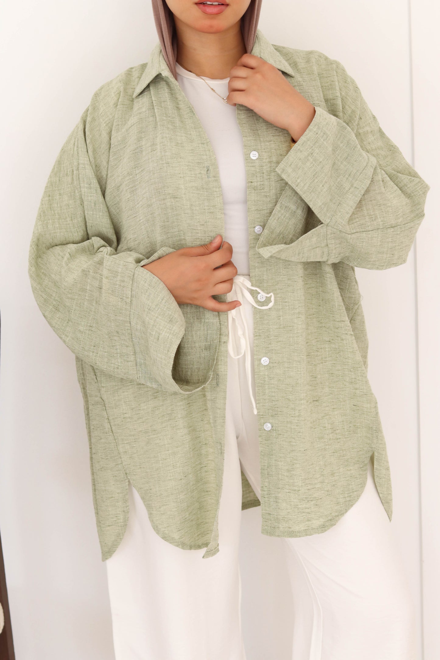 Open Sleeve Oversized Shirt