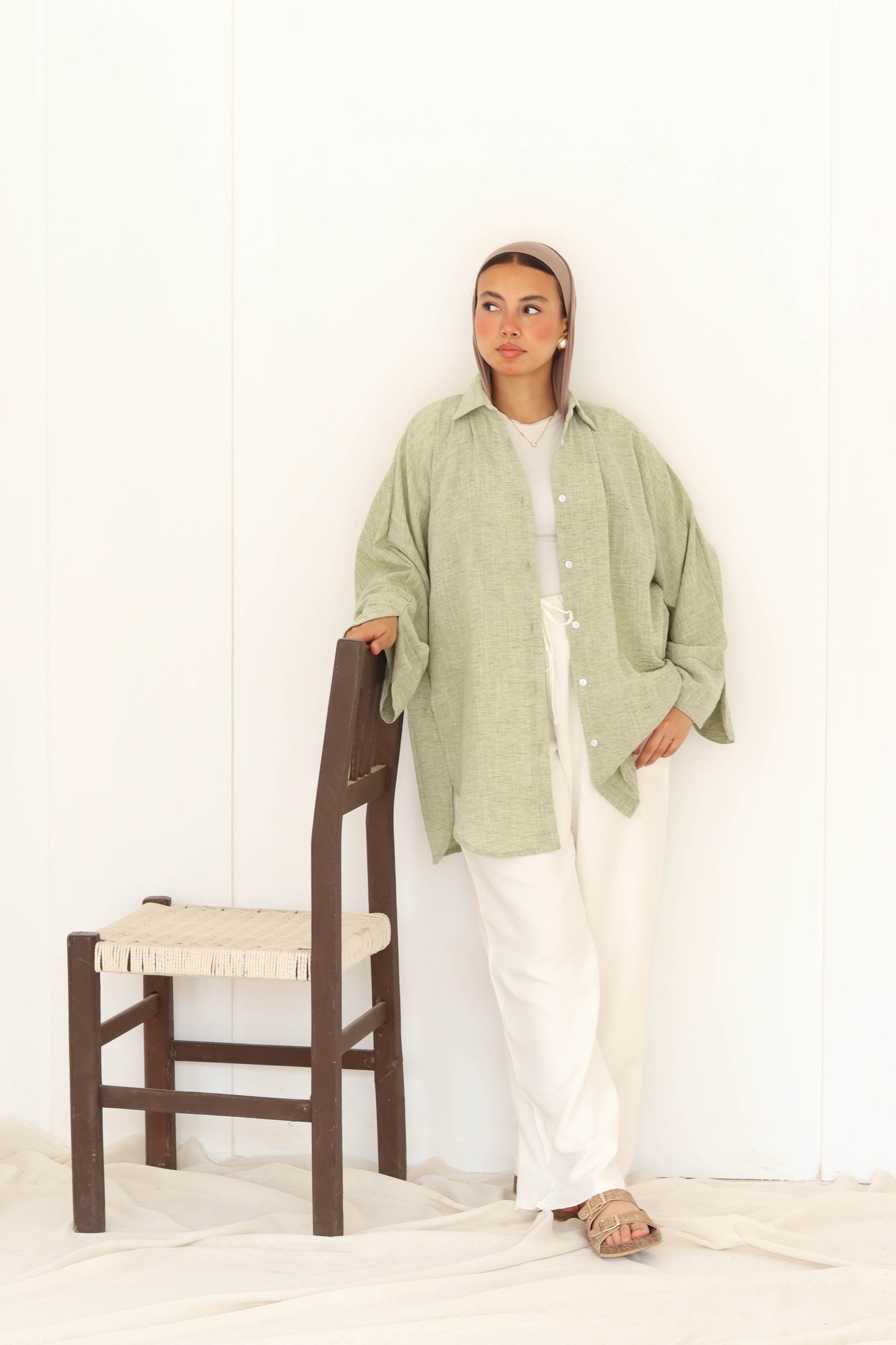 Open Sleeve Oversized Shirt
