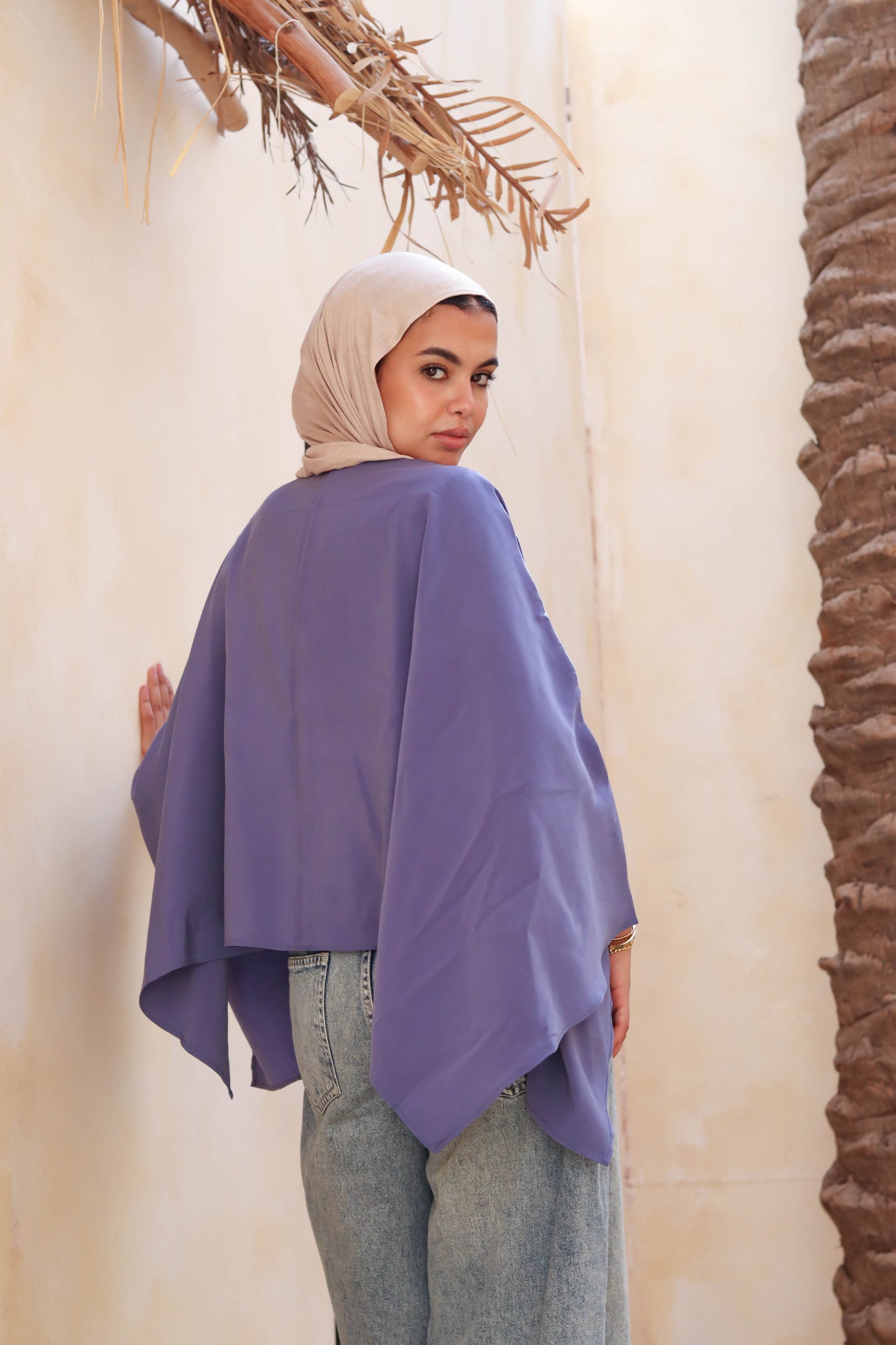 Sleeveless Cape Denim Blue