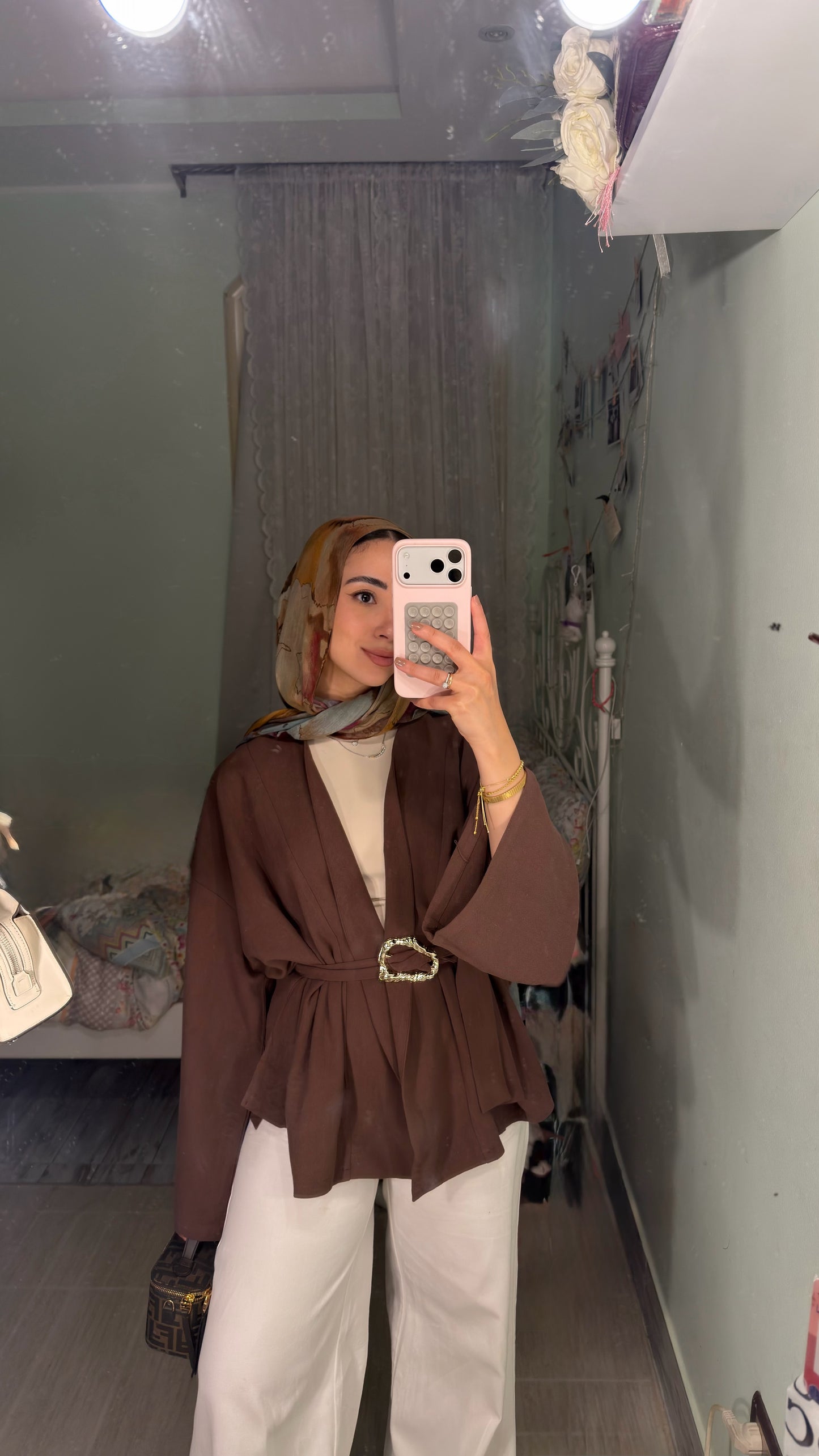 The Linen Drape Cardigan - Brown