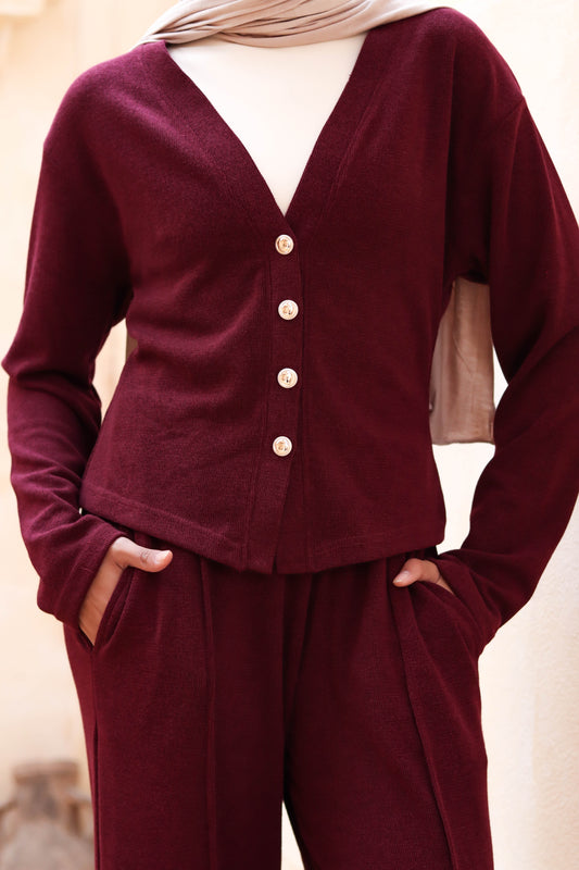 Soft Button Set Burgundy