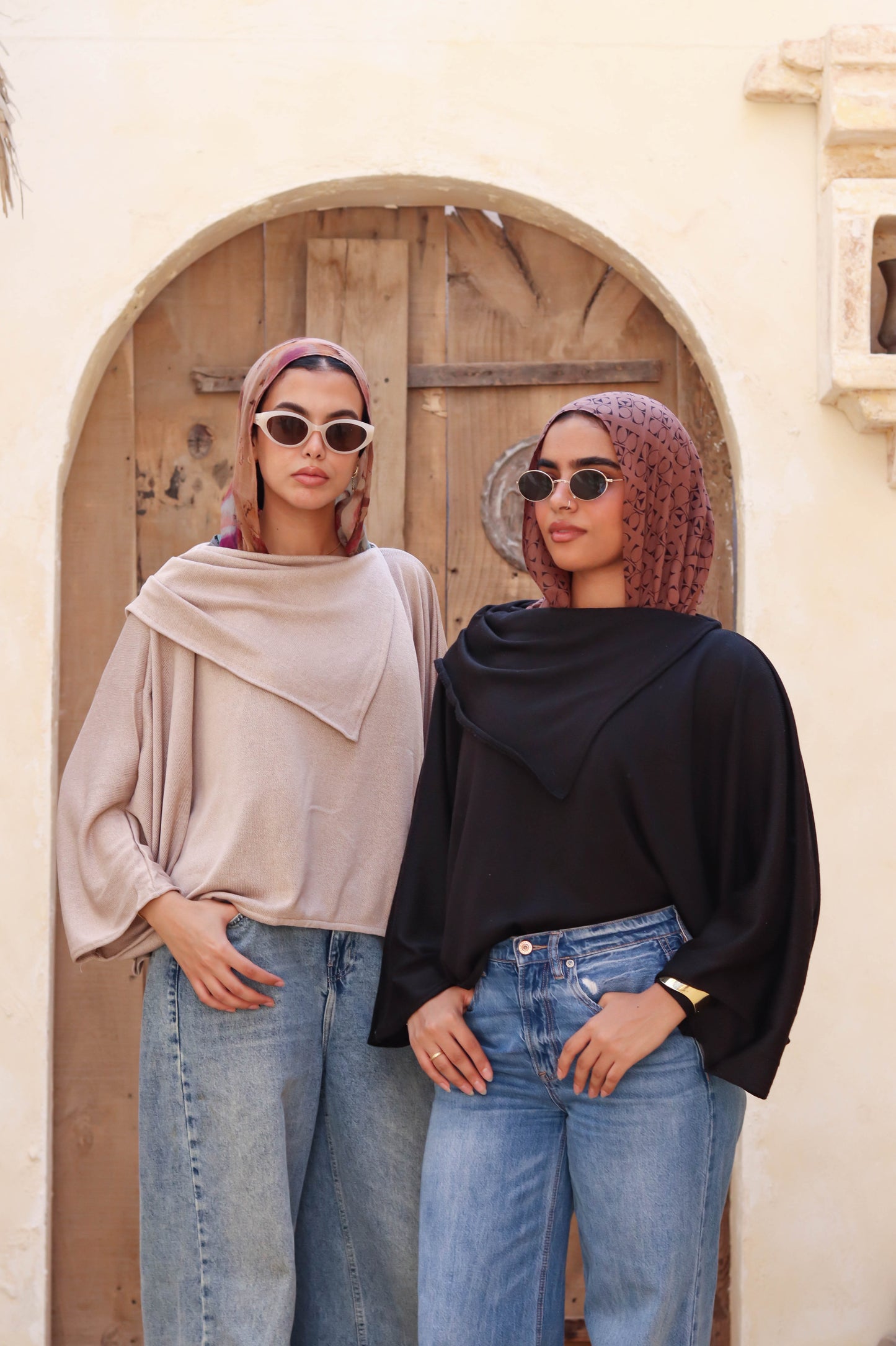 Oversized Drape Top Black