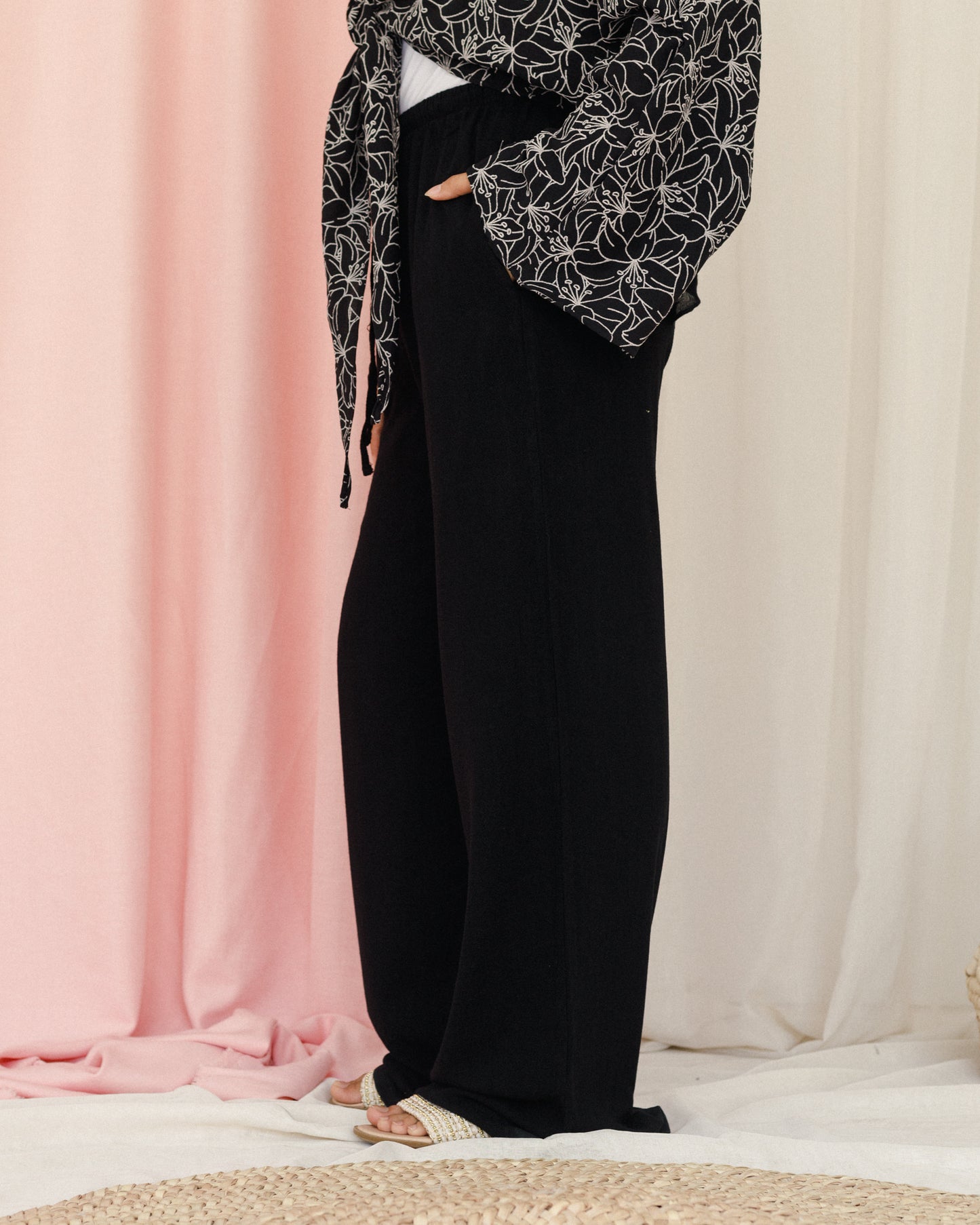 Linen Pants With Pockets Black