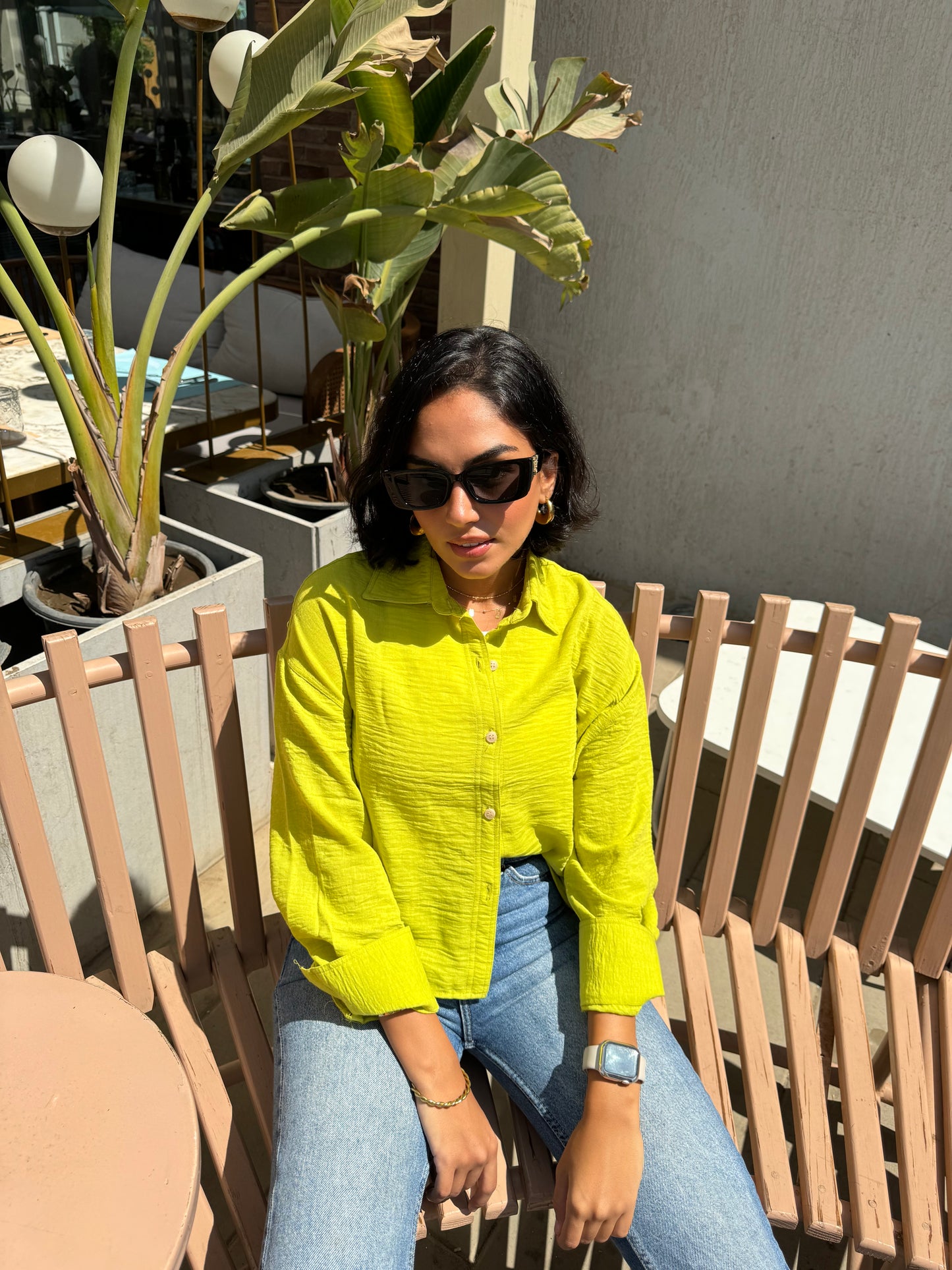 Linen Cropped Shirt
