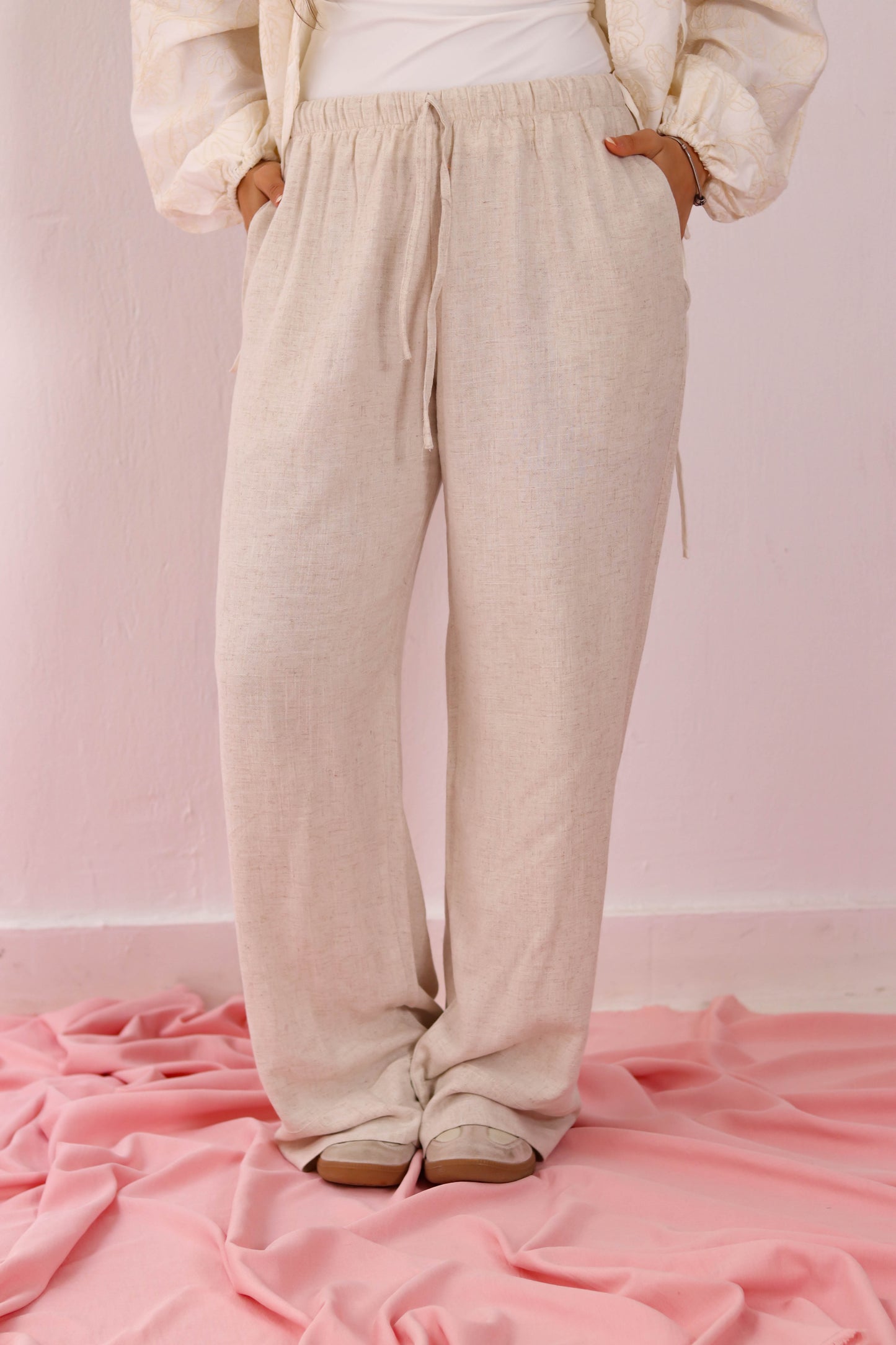 Linen Pants - Beige