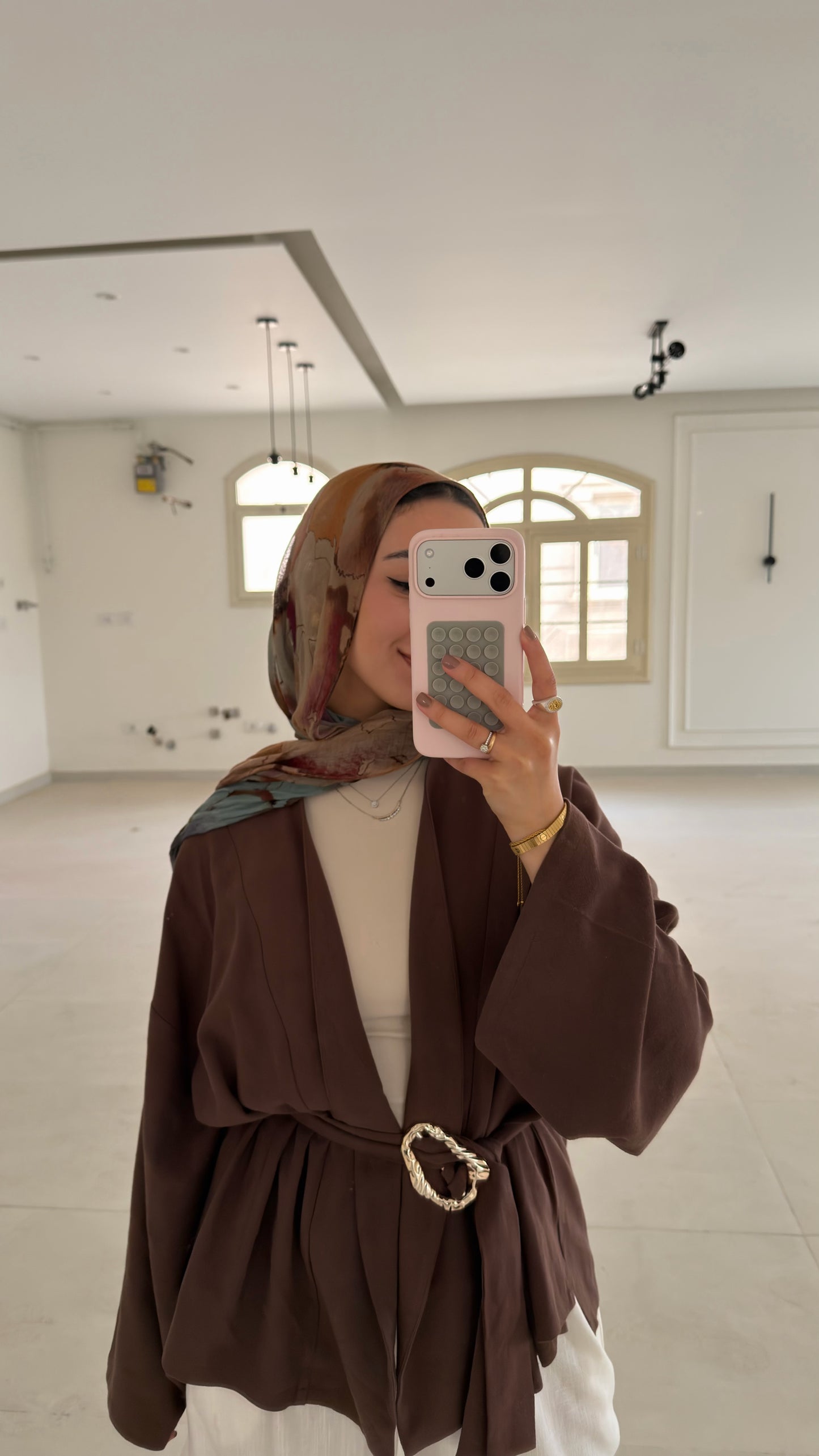 The Linen Drape Cardigan - Brown