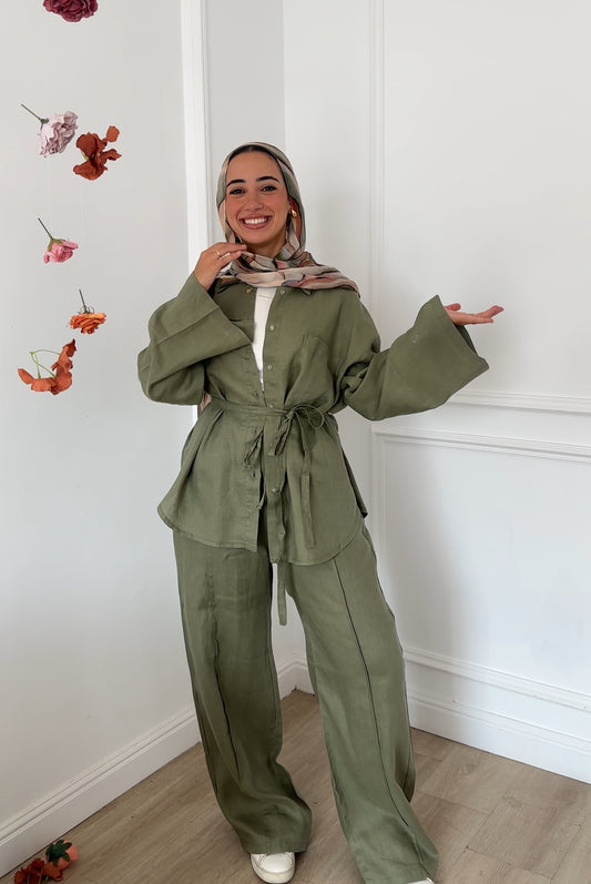 Everyday Linen Pants - Olive