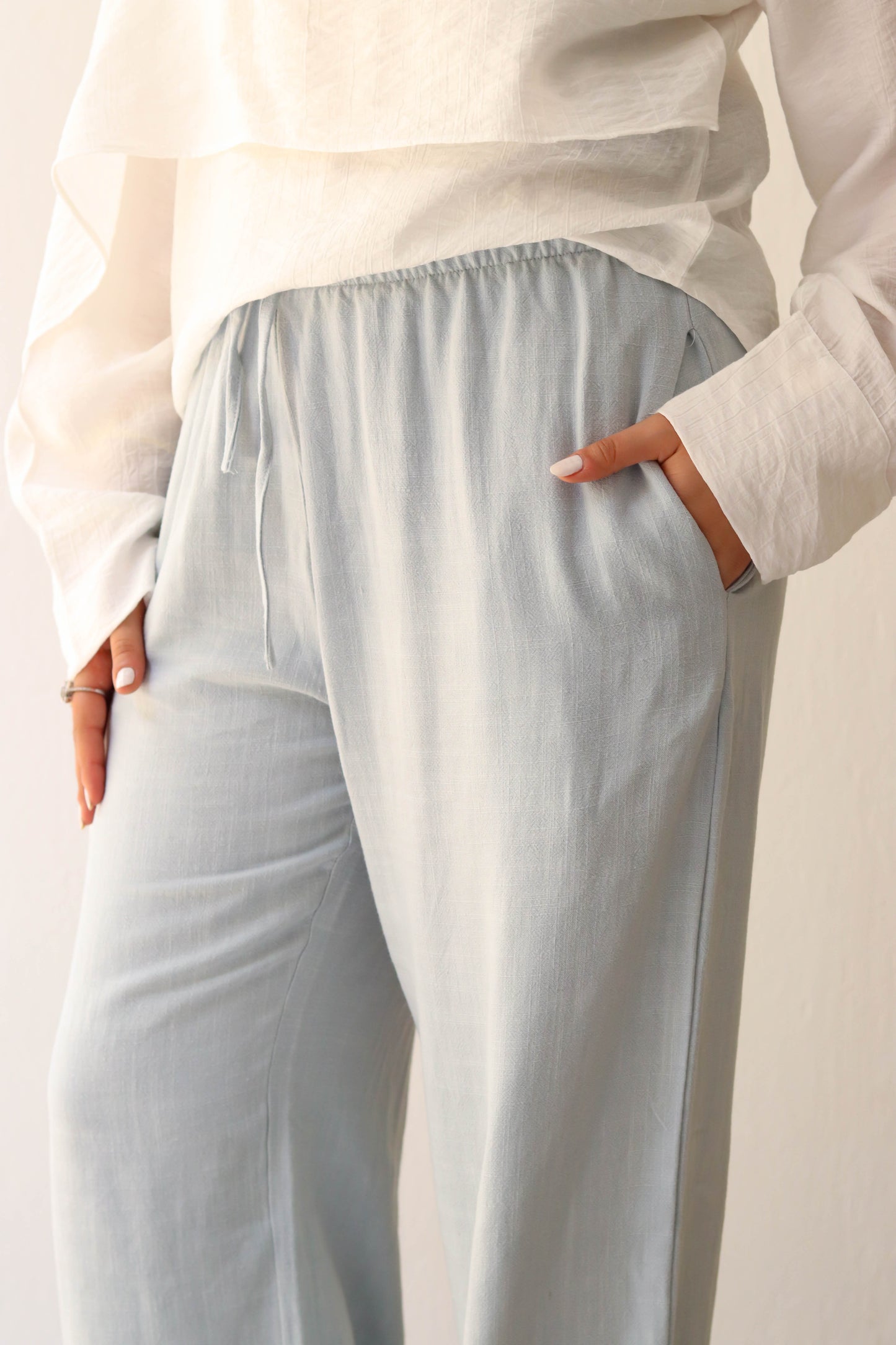 Linen Pants - Baby Blue