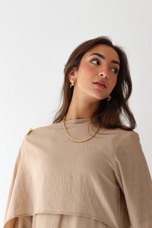 Softline Asym Top - Cafe