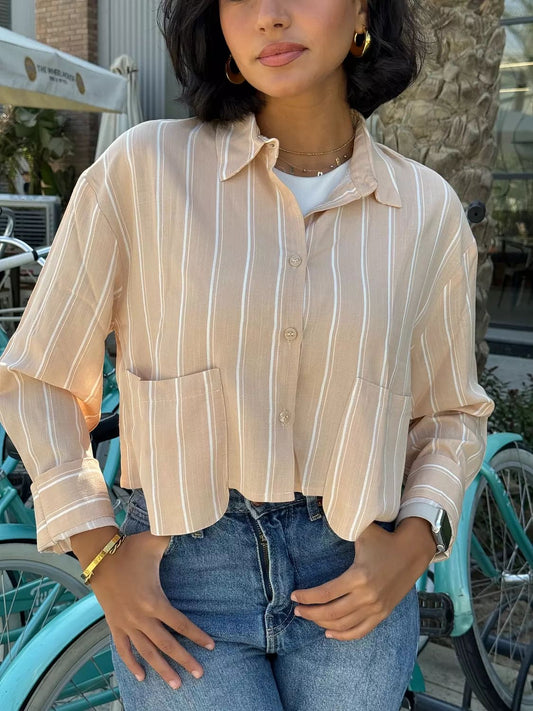 Cropped Pocket Shirt In Simone