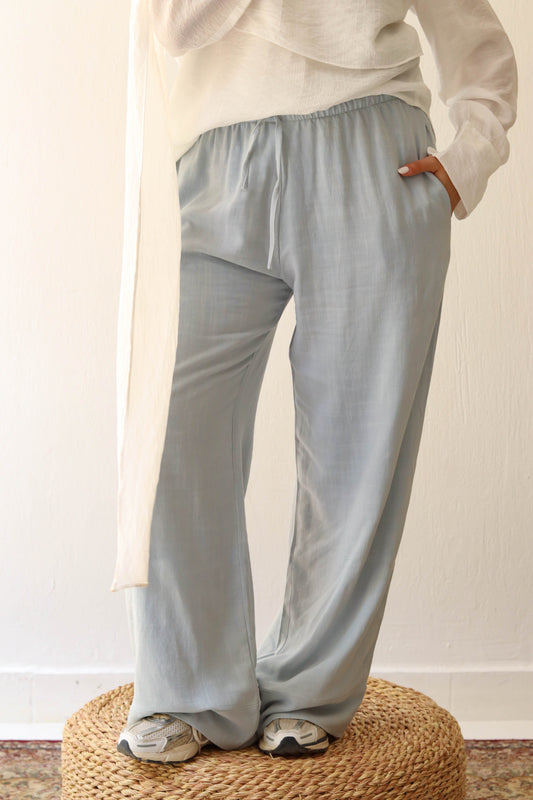 Linen Pants - Baby Blue