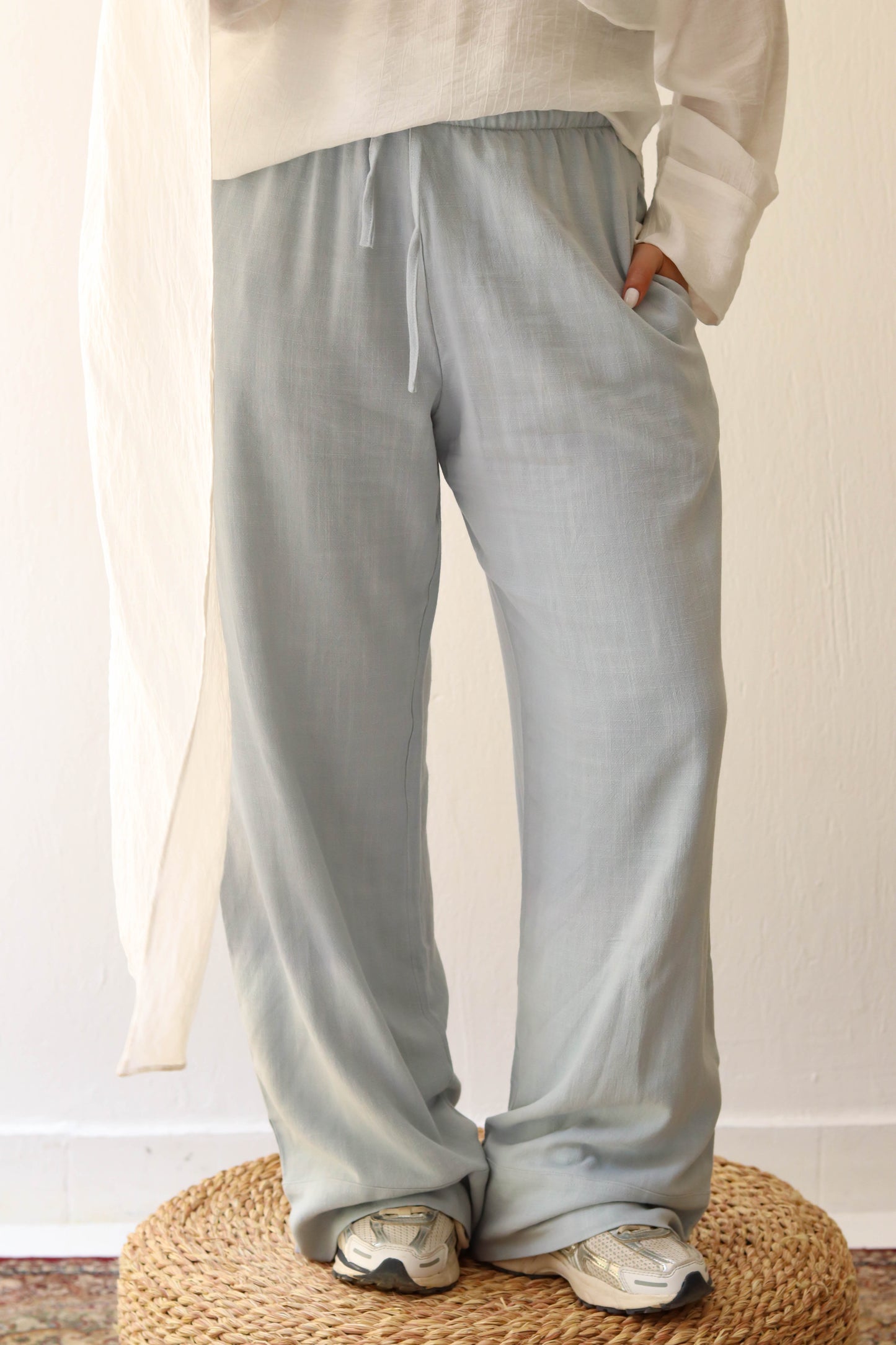 Linen Pants - Baby Blue