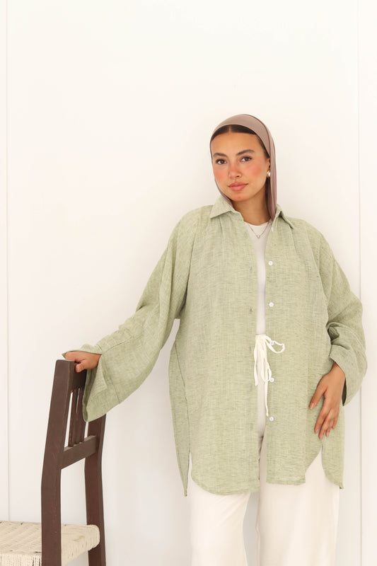 Open Sleeve Oversized Shirt