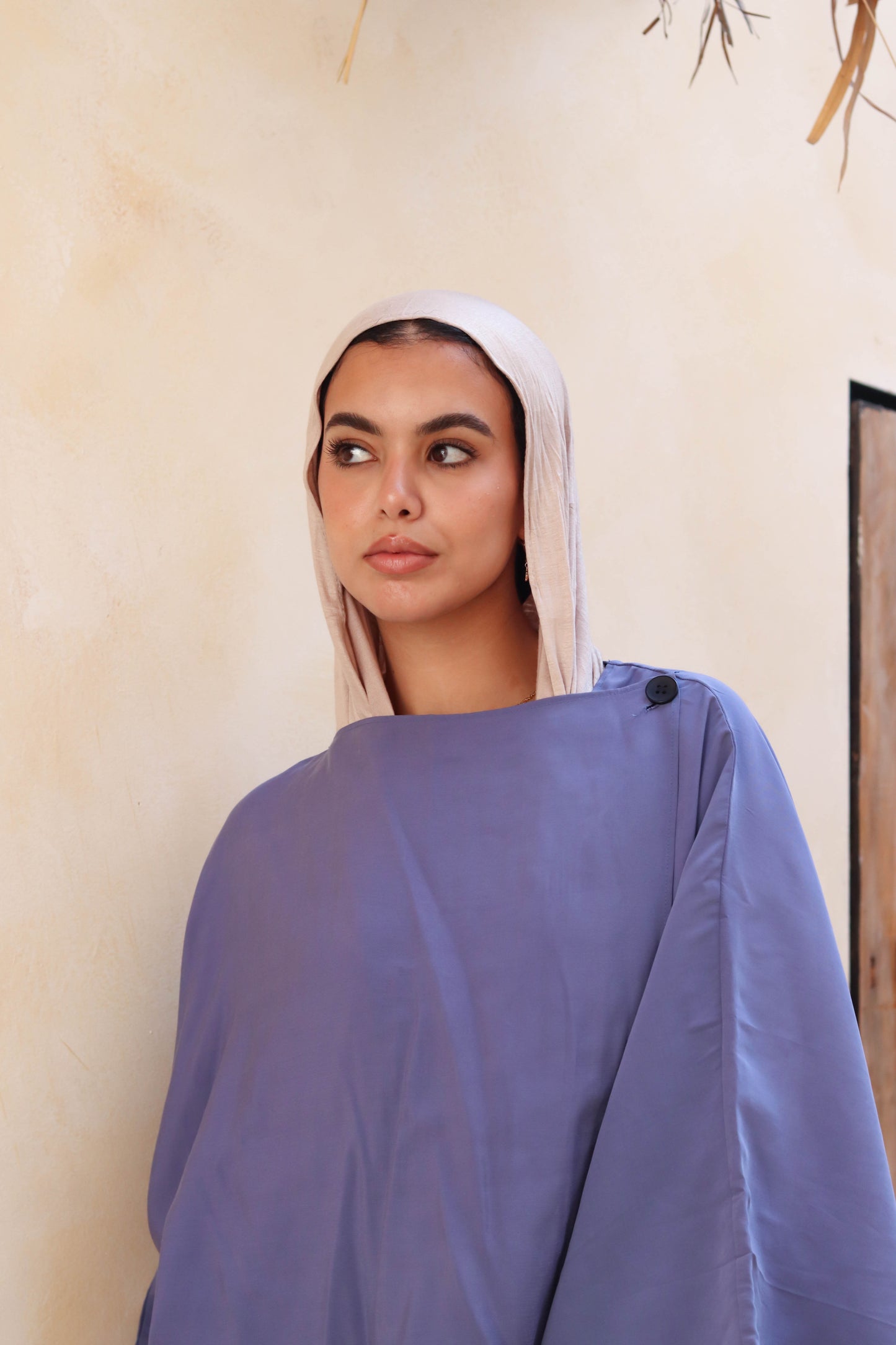 Sleeveless Cape Denim Blue