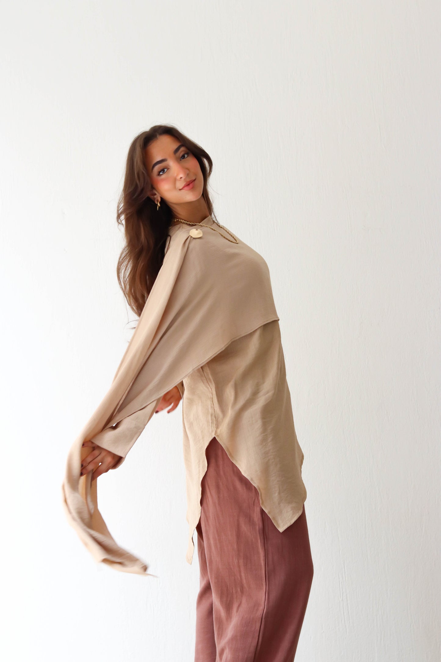 Softline Asym Top - Cafe