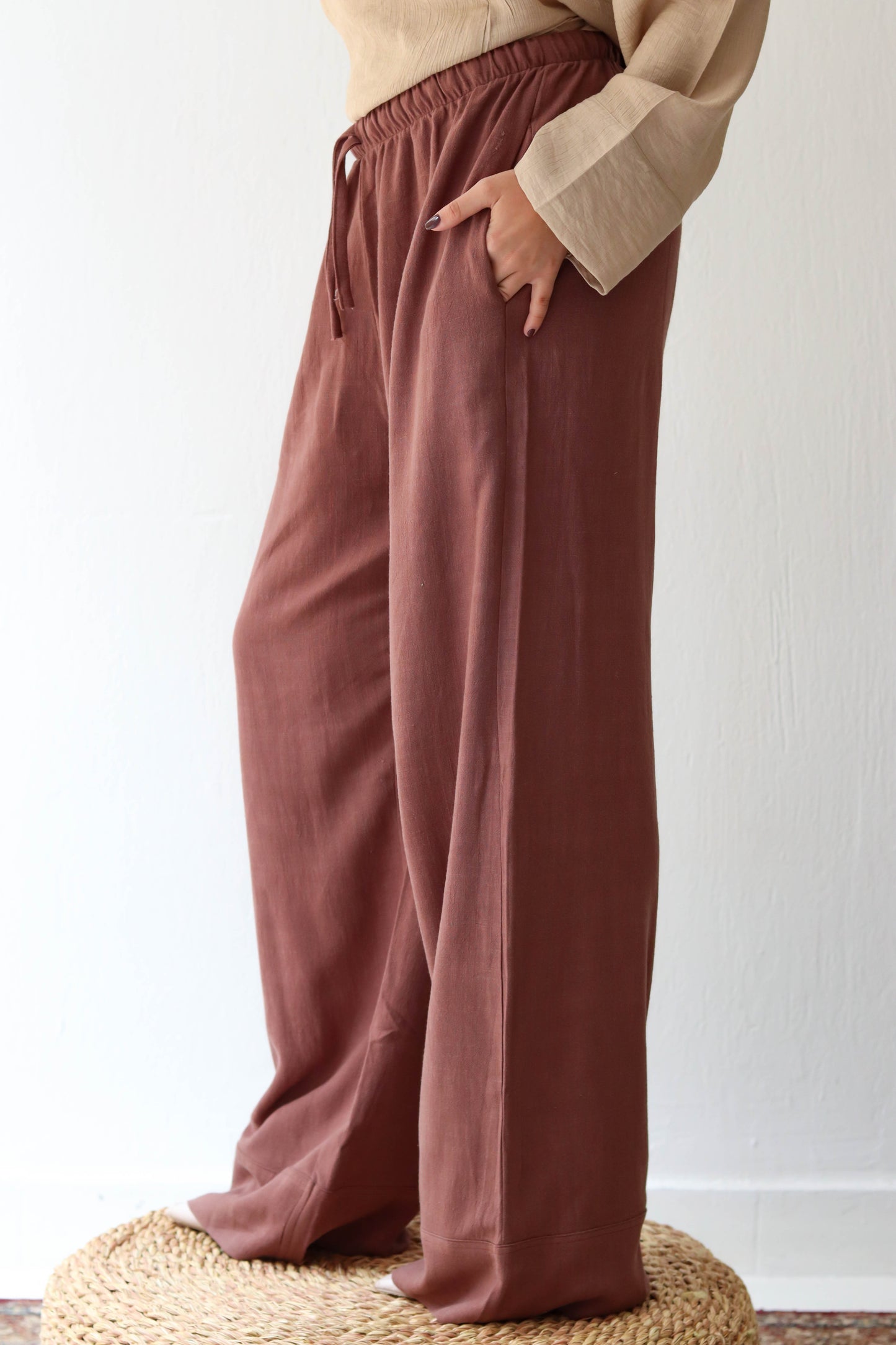 Linen Pants - Brown