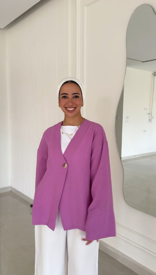 The MonoButton Cardigan Purple