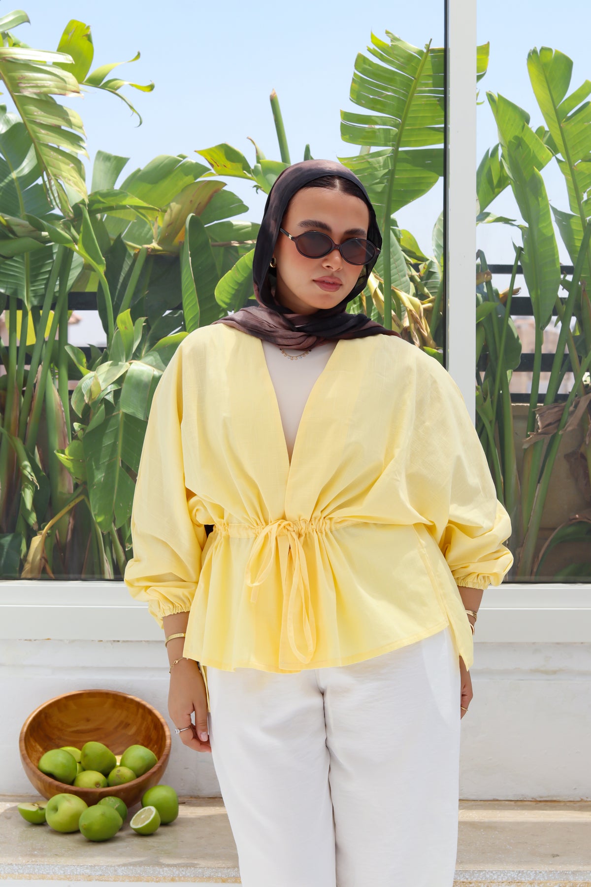 Sienna Cinched Shirt - Butter Yellow