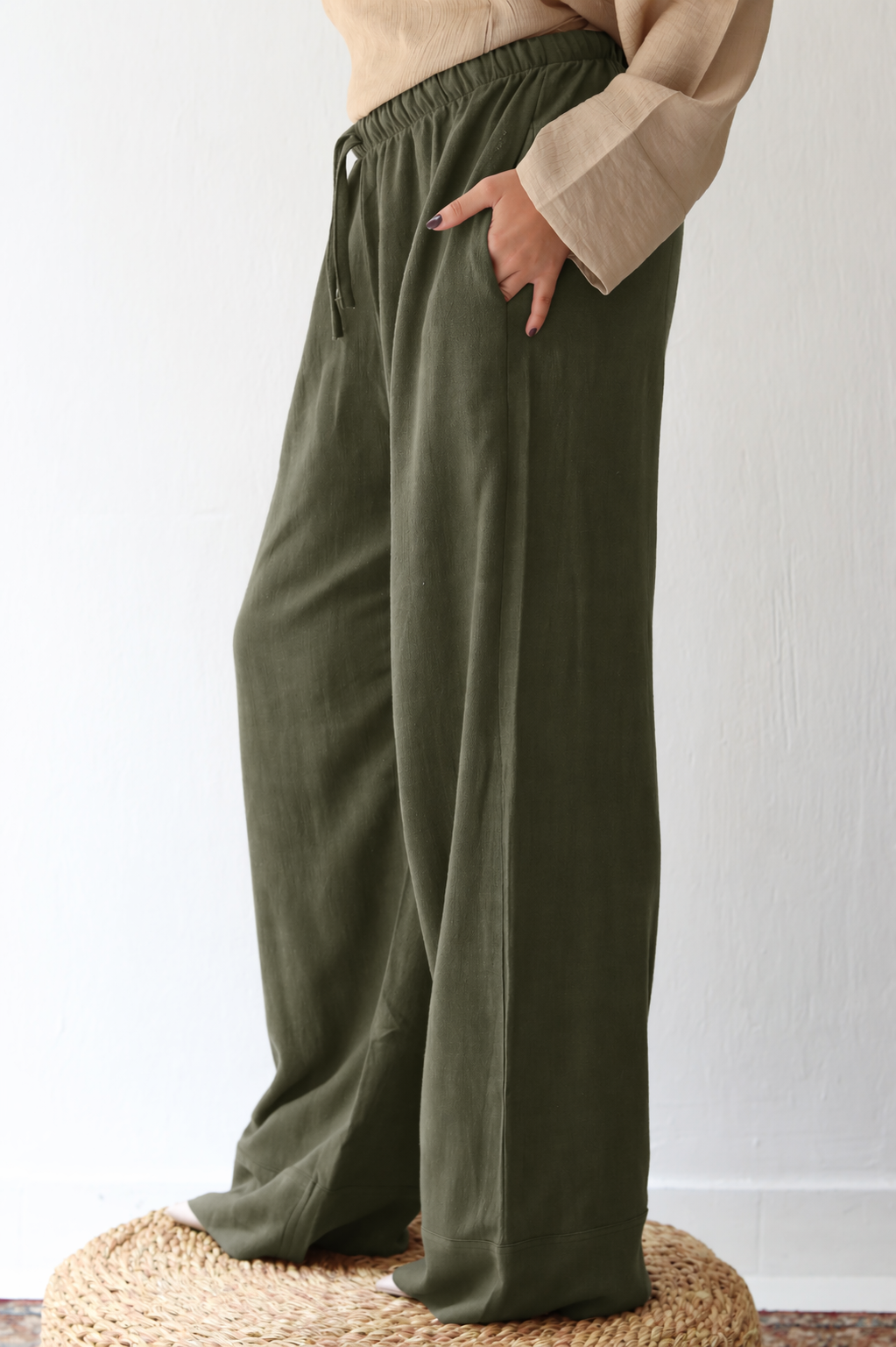 Linen Pants - Olive