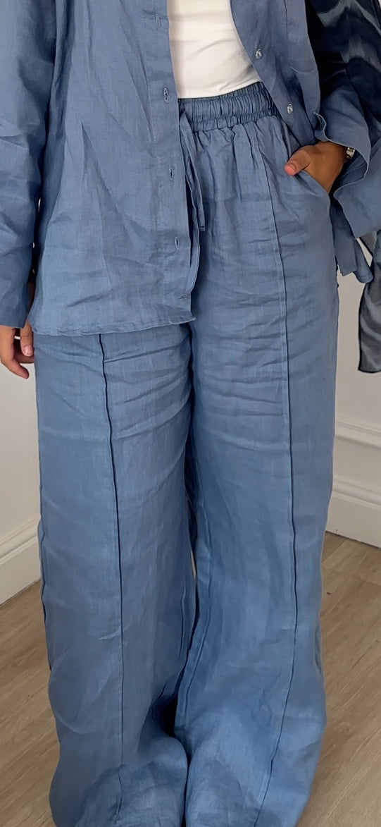 Everyday Linen Pants - Denim