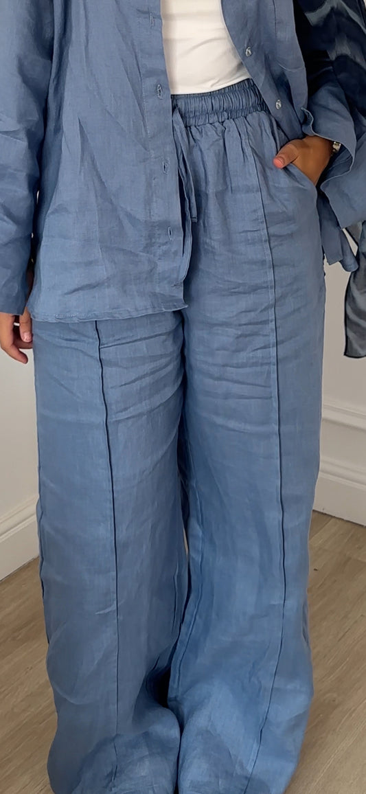 Everyday Linen Pants - Denim