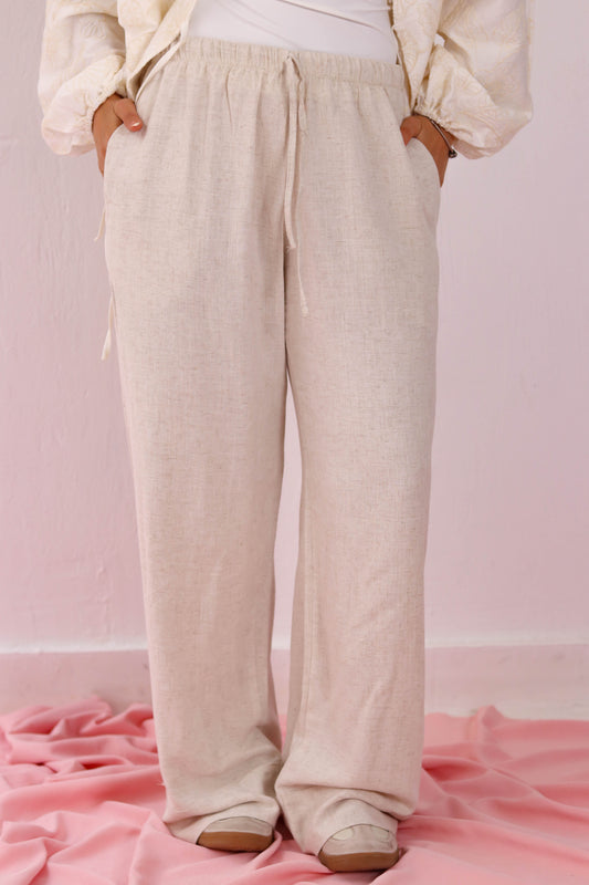 Linen Pants - Beige
