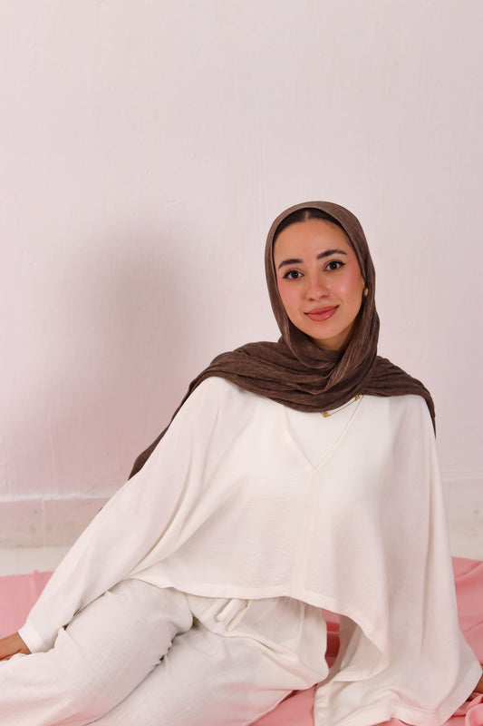 Cropped V neck - White