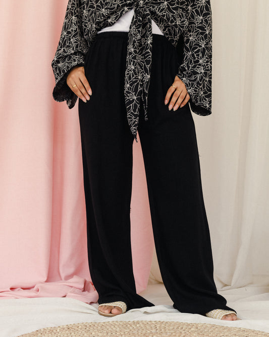 Linen Pants With Pockets Black