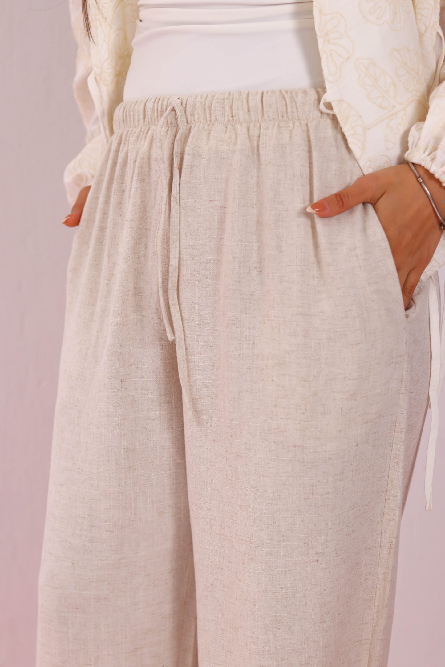 Linen Pants - Beige