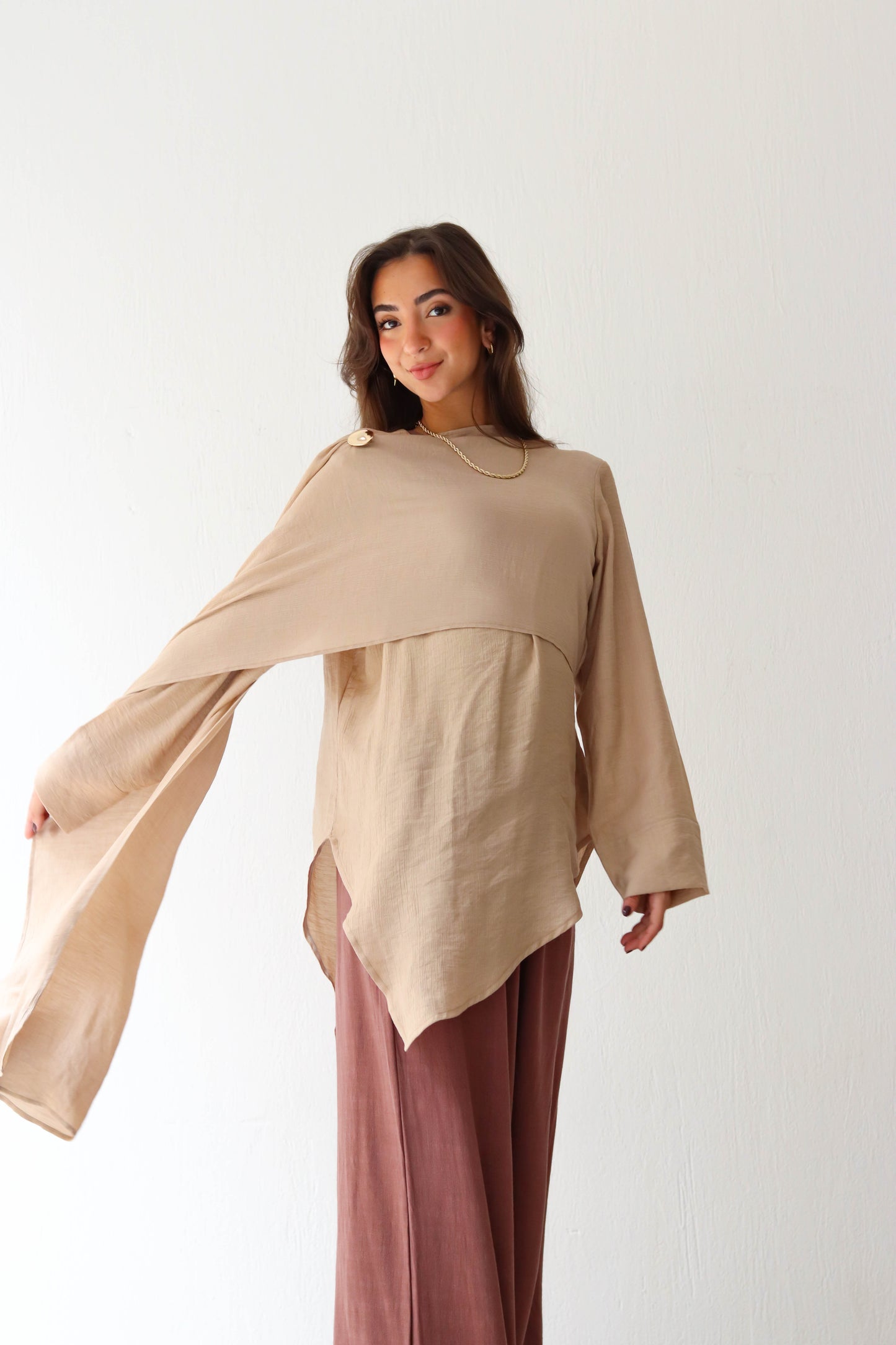 Softline Asym Top - Cafe