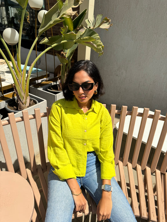Linen Cropped Shirt