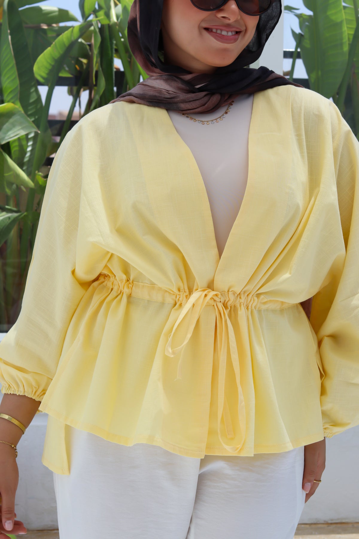 Sienna Cinched Shirt - Butter Yellow