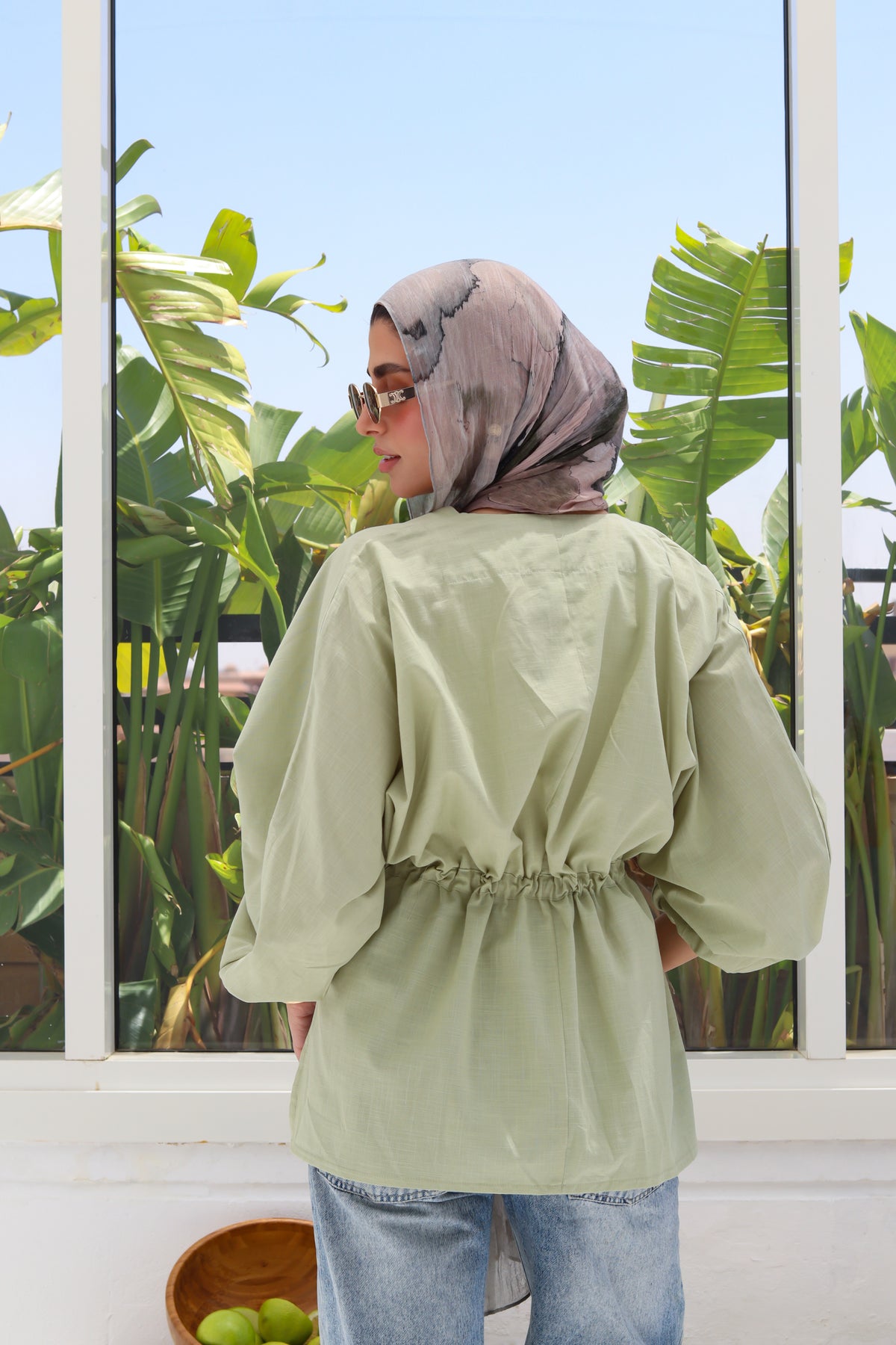 Sienna Cinched Shirt - Sage Green