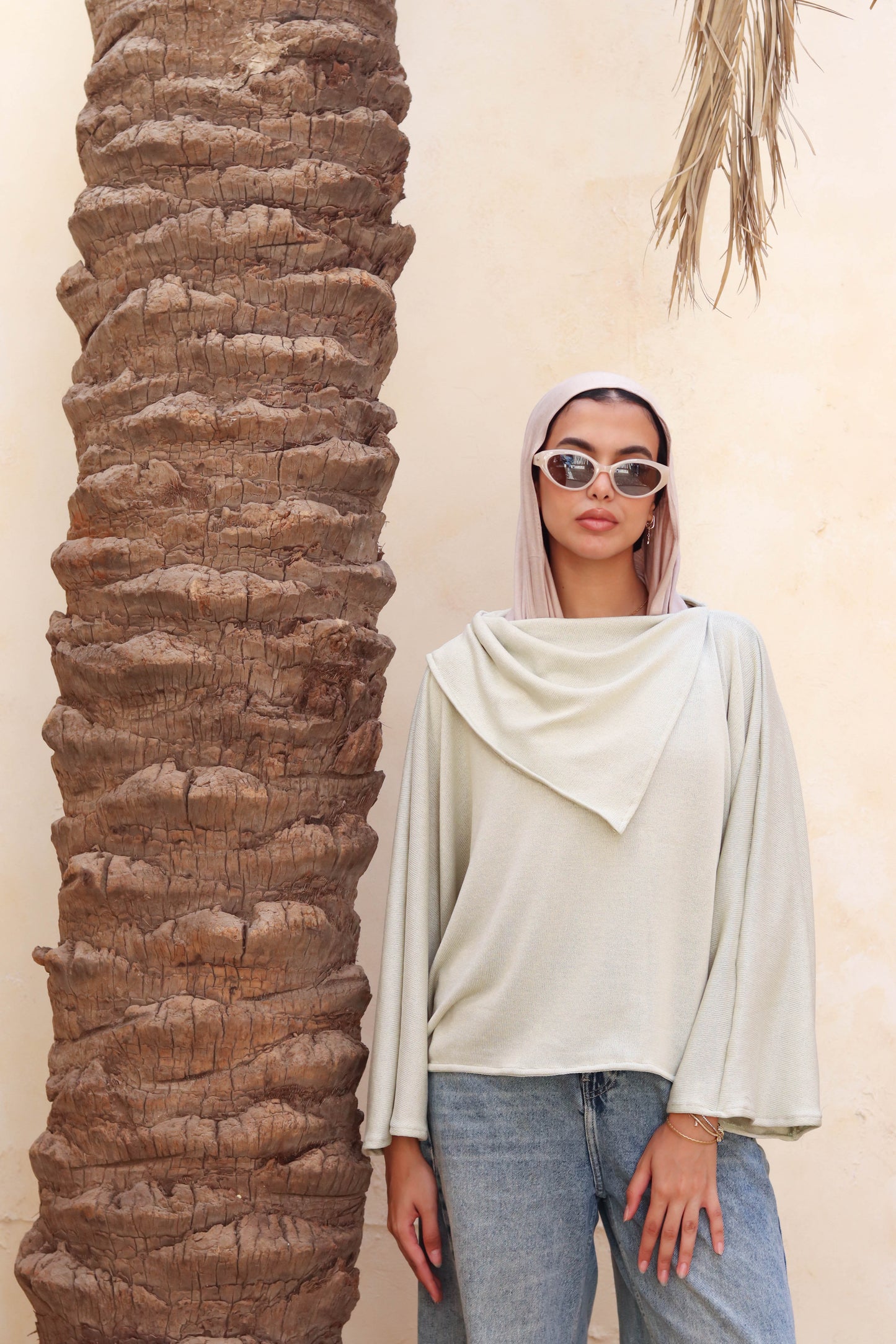 Oversized Drape Top Mint Green