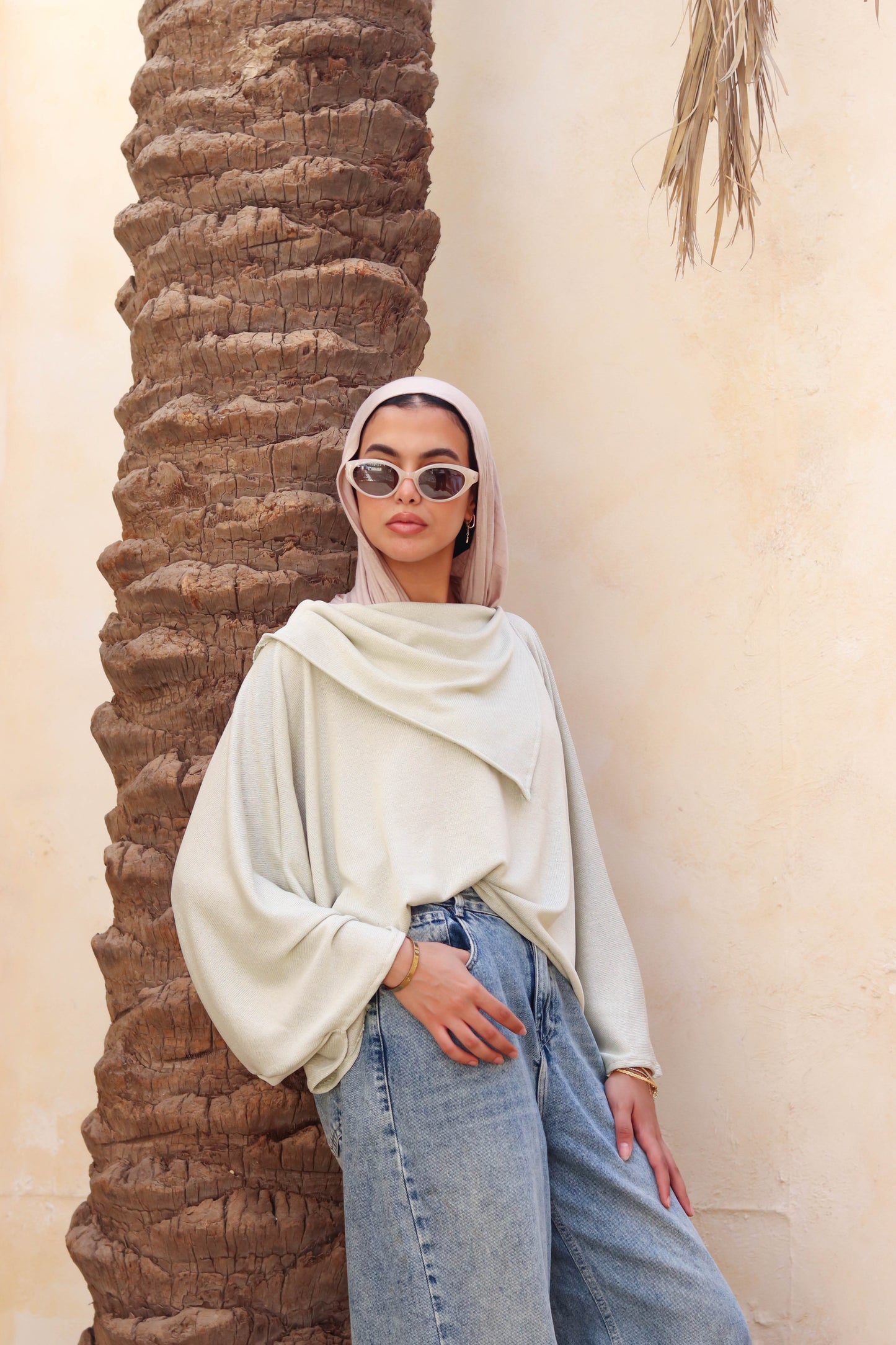 Oversized Drape Top Mint Green