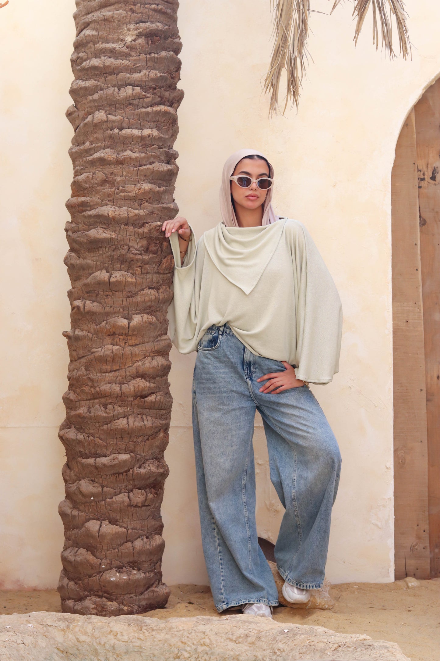 Oversized Drape Top Mint Green