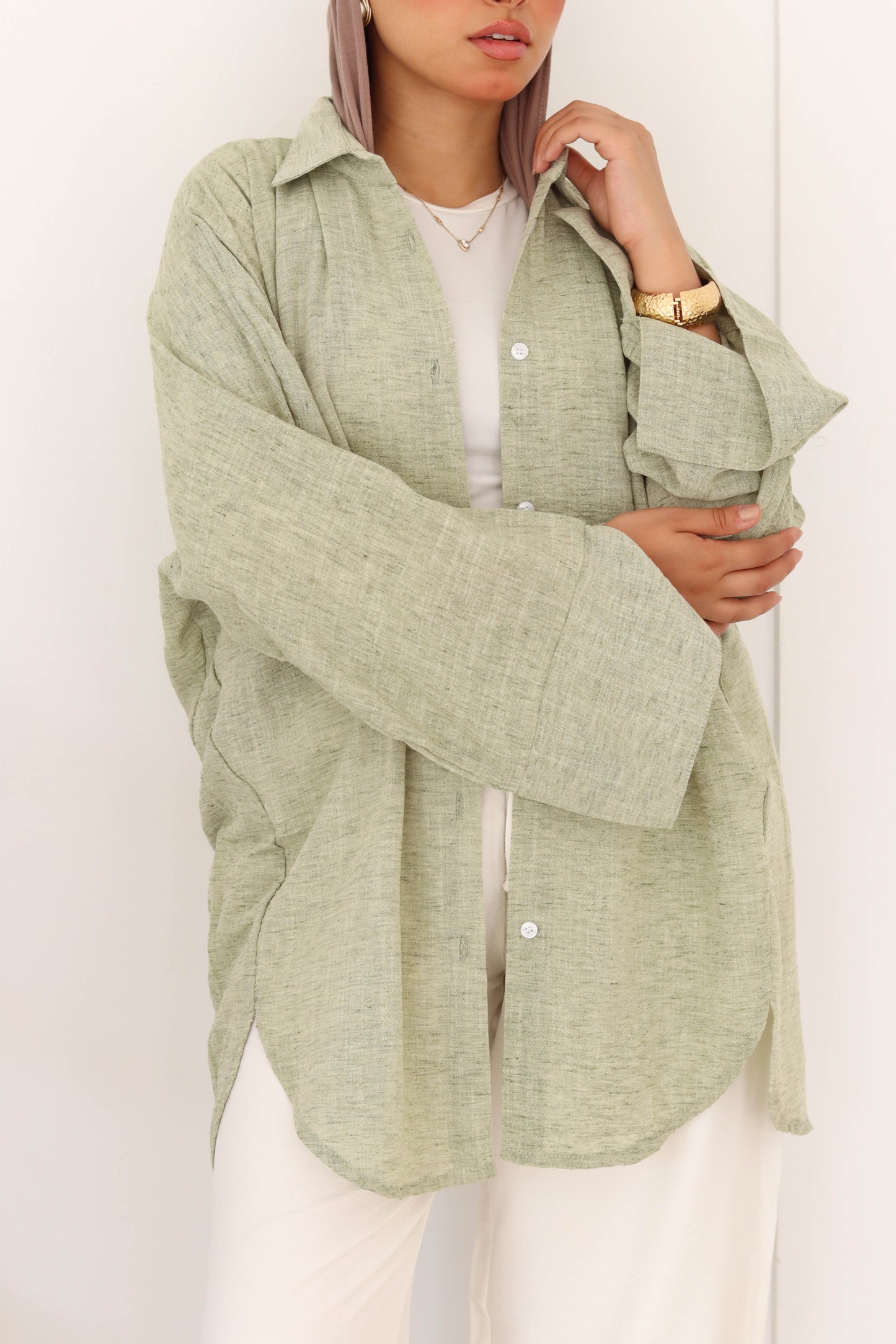 Open Sleeve Oversized Shirt