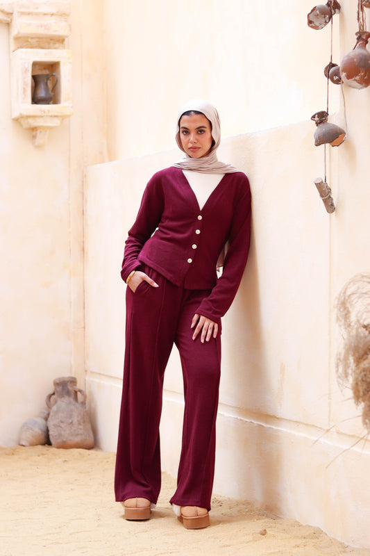 Soft Button Set Burgundy