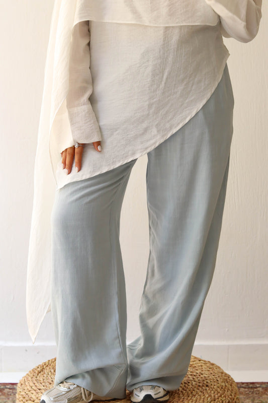 Linen Pants - Baby Blue