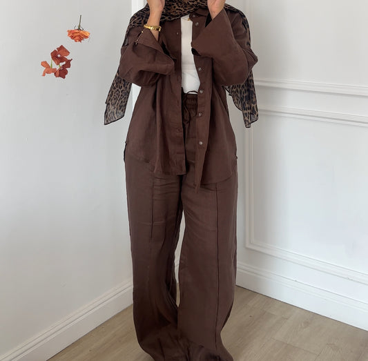 Everyday Linen Pants - Brown