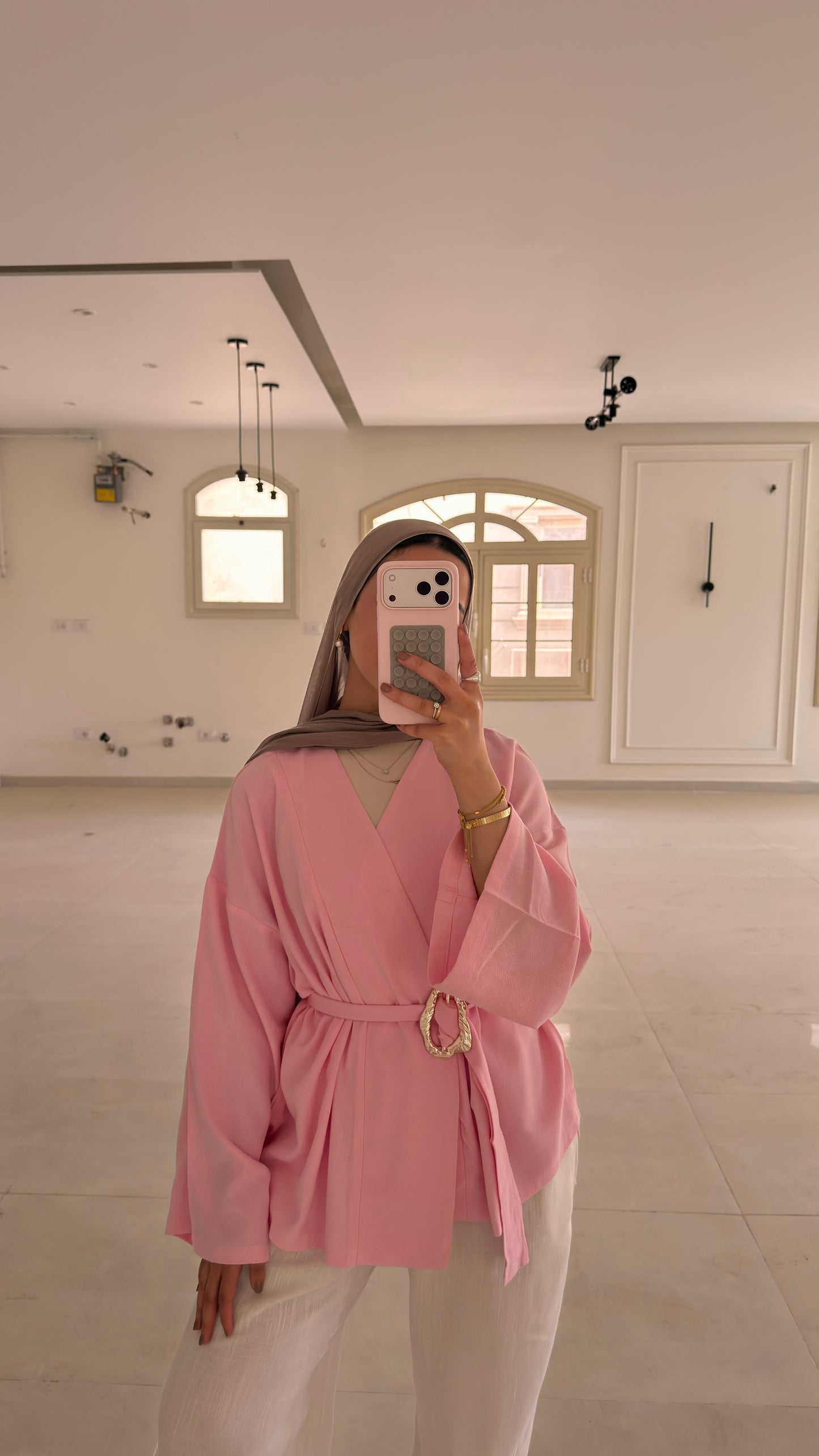 The Linen Drape Cardigan - Bubblegum